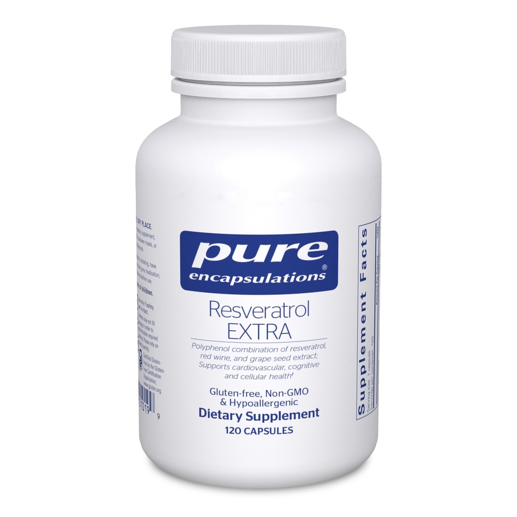 Pure Encapsulations Resveratrol EXTRA - 100 mg Trans-Resveratrol - For Healthy Cellular & Cardiovascular Function* - Antioxidants Supplement - Non-GMO & Gluten Free - 120 Capsules