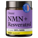 OMRE NMN + Resveratrol Supplement 99% Purity for Cellular Energy, NAD+ Boost | Highly Bioavailable Nicotinamide Mononucleotide Supplement Resveratrol 500mg & NMN 500mg, Made in USA, 60 Capsules