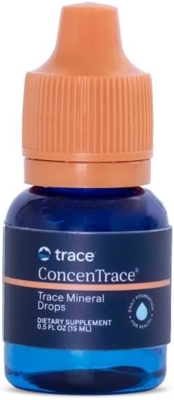 Trace Minerals ConcenTrace Trace Mineral Drops - Υγρό συμπλήρωμα για την υποστήριξη των οστών και των κοινών - Βοηθήματα ενυδάτωσης & ηλεκτρολυτών Αποκατάσταση - Μη αρωματισμένα, 0.5 fl oz (6 υπηρεσίες)