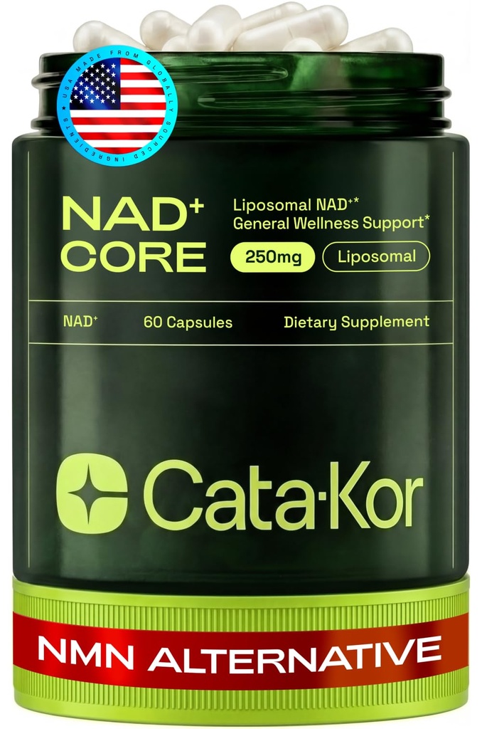 Cata-Kor NMN Supplement Alternative – Liposomal NAD+ Supplement – Third-Party Tested – NAD CORE – 30-Day Supply – 60 Capsules