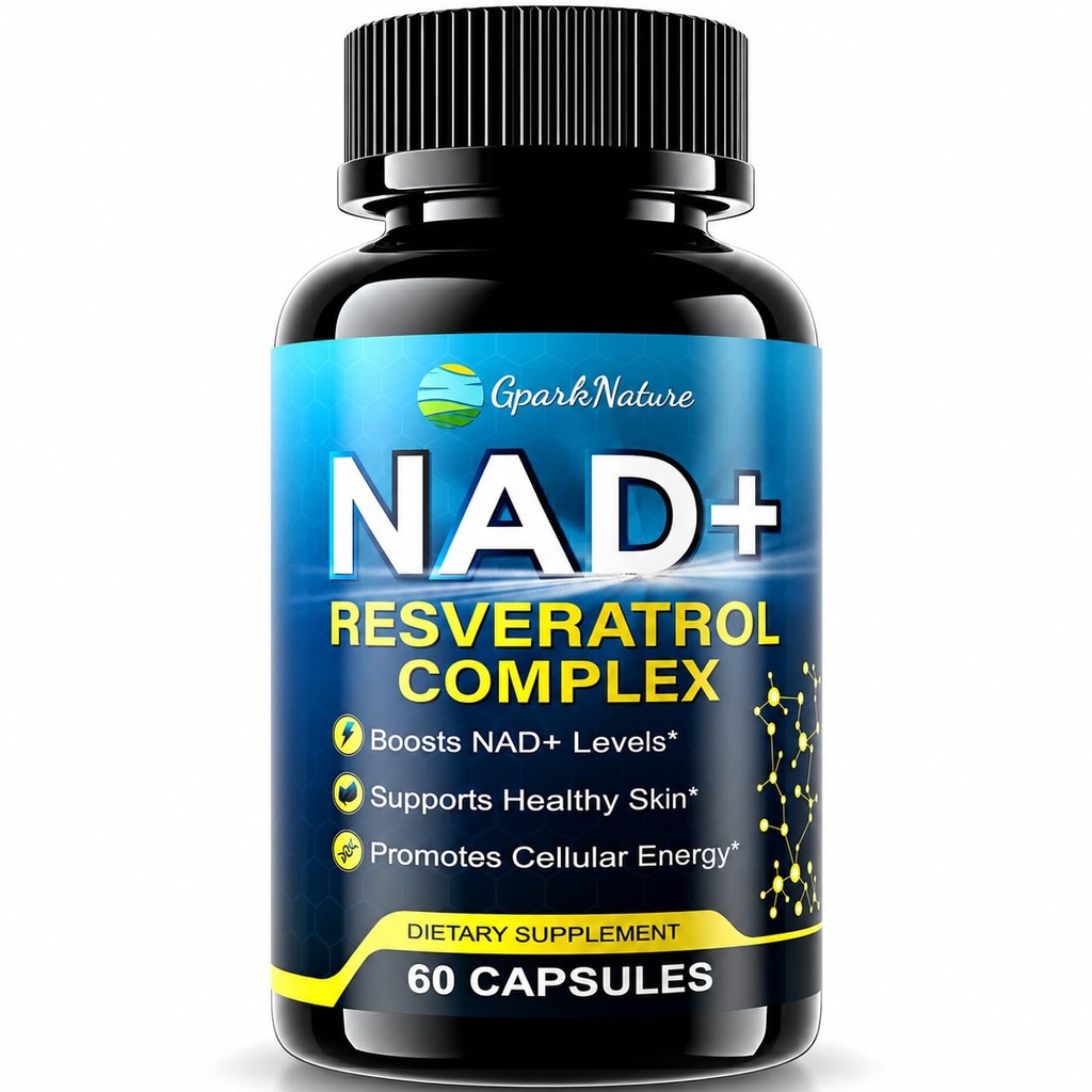 Liposomal NAD+ Supplement for Women & Men – Resveratrol, Urolithin A & CoQ10 Complex, Supports Cellular Energy - NMN & NMNH Alternative - Healthy Aging & Skin Wellness, Third-Party Tested, 60 Capsules