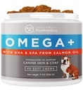 PawMedica Omega 3 για σκύλους, δέρμα σκύλου και παλτό συμπλήρωμα με Fish Oil Αγάπη Βοηθά με το ξηρό δέρμα σκύλου, Omega 3 6 9 Μάσημα βιταμίνης για αλλεργίες σκύλου