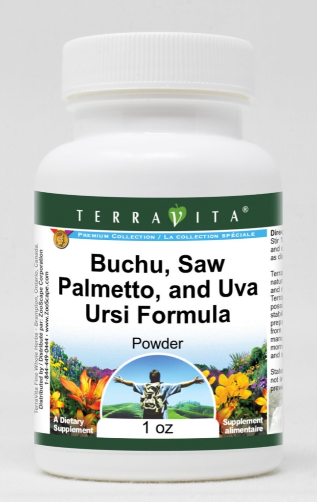 Terravita Prostate Support Powder - Buchu, Saw Palmetto and Uva Ursi (1 oz, ZIN: 512131) - 3 Pack