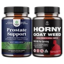 Bundle of Herbal Prostate Supplement for Men - Potent Pygeum Saw Palmetto Extract Beta Sitosterol & Green Tea and Horny Goat Weed for Men - Extra Strength Male Supplement for Stamina & Energy