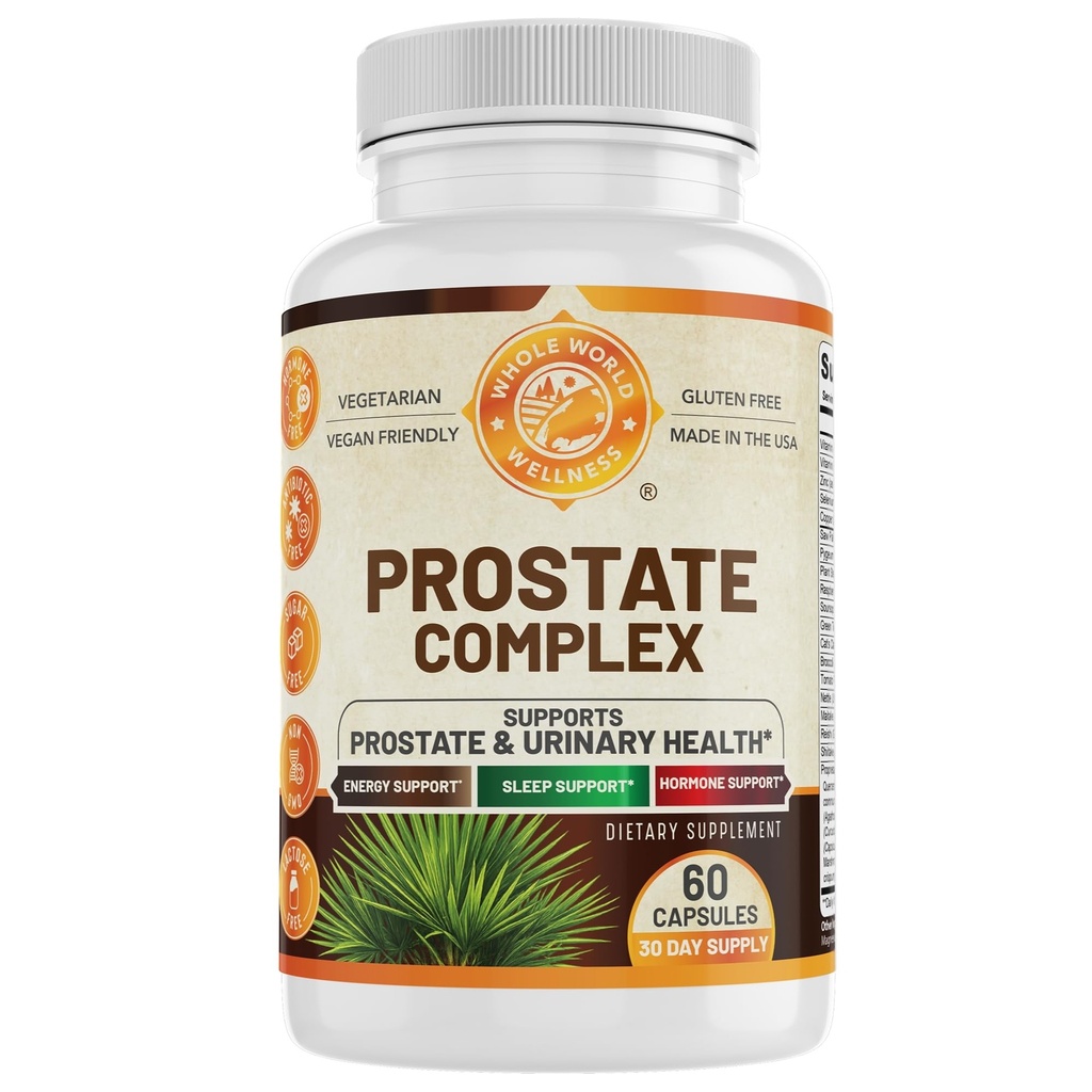 Advanced Prostate Complex | Prostate Support for Mens Health, Urinary Health | Saw Palmetto, Pygeum Powder, Vitamin E & B6 | Gluten Free, Vegan Friendly, Sugar Free | 60 Capsules | Made in the USA.