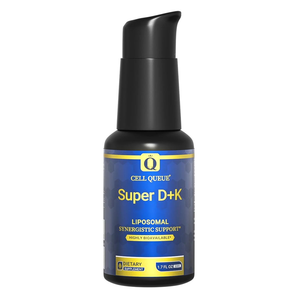 Super D+K Liposomal Vitamin D3 K2 Liquid Drops, 5000 IU D3 & 180 mcg MK-7 K2 Supplement, Advanced Nanoemulsion Formula for Maximum Absorption, Immune Support, Bone Health & Heart Health