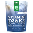 Vitamin D3 10,000 IU + K2 200 mcg, 300 Softgels | Coconut Oil | 2-in-1 Bone, Immune & Heart Support | Easy to Swallow, Non-GMO