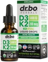 Vitamin D3 K2 Liquid Drops - Organic D3K2 Vitamin D3 K2 Drops Liquid Supplement MCT Oil for Adults & Kids, Calcium Absorption Strong Bones - Vit D and K 5000 IU Supplements, Vitamins D + K MK7 1 Fl Oz