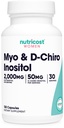 Nutricost Myo Inositol & D-Chiro Inositol for Women 2000mg, 120 Capsules, 2000mg Myo & 50mg D-Chiro Per Serving, 30 Servings, Vegetarian Friendly, Non-GMO & Gluten Free