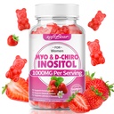 softbear Inositol Supplement for Women, Myo-Inositol & D-Chiro Inositol Gummies Ideal 20:1 Ratio for Female Health & Wellness, Sugar-Free/Veagn/GMO-Free, Strawberry Flavor, 60 Count