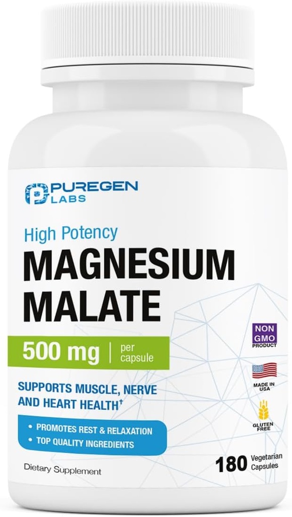 Puregen Labs Μαγνήσιο Malate 500mg 