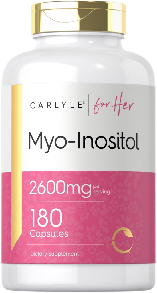 Carlyle Myo-Inositol Supplement for Women | 2600mg | 180 Capsules | Extra Strength | Non-GMO, Gluten Free
