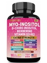 Myo Inositol Supplement - with D-Chiro Inositol, Folate, DIM, Vitamin D3, B12, K2, Chromium, Bioperine, Ceylon Cinnamon, Zinc, Ashwagandha, Berberine...Non-GMO, Gluten Free(90 Vegan Capsules)