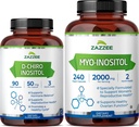 Zazzee 40:1 Ratio Myo και D-Chiro Inositol συμπλήρωμα για τις γυναίκες 