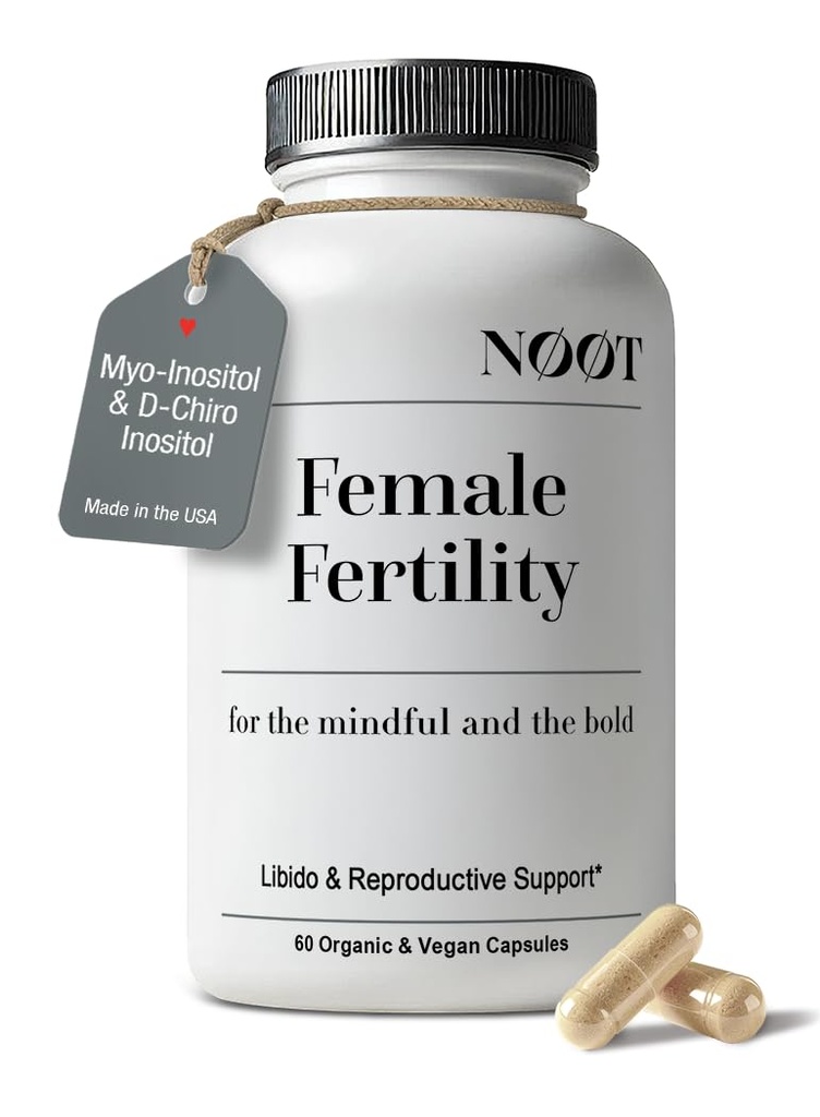 NOOT Female Fertility – Conception for Her with Myo-Inositol, D-Chiro Inositol, Shatavari, Vitex & CoQ10, Natural Hormone Balance for Women and Future Moms, Vegan, 60 Capsules