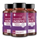 Intimate Rose Myo-Inositol & D-Chiro Inositol Supplement with Folate and Vitamin D - Support Hormonal Balance, Regular Cycles and Ovarian Health - 30-Day Supply - 40:1 Ratio Capsules (Pack of 3)