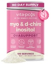 VITA-PCOS Myo-Inositol & D-Chiro Inositol Supplement for Women – 90 Day Supply, 40:1 Ratio, Myo-Inositol 2000mg & D-Chiro 50mg Per Serving, 13.02oz Unflavored Powder for Smoothies, Teas & Beverages