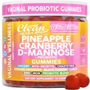 Wet Works Women's Vaginal Probiotic Gummies Pineapple Cranberry Folic Acid D-Mannose Vitamin C Chicory Myo Inositol Garlic Black Cohosh Zinc Iron Evening Primrose Chastetree 60 Count by Clean Nutra
