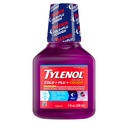 Tylenol Cold + Flu + Cough Night Liquid Medicine with Acetaminophen, Wild Berry, 8 fl. oz Case of 24