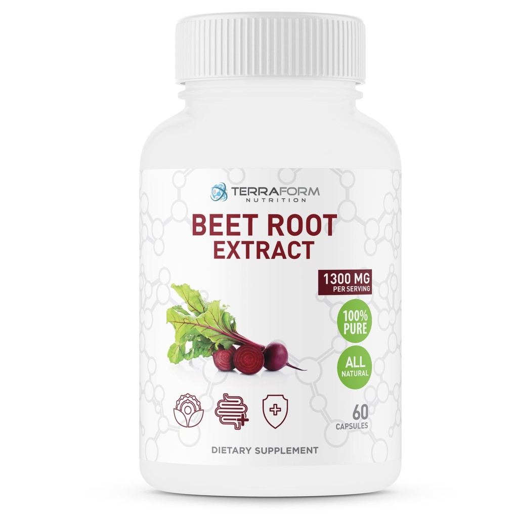 Red Beetroot Extract 1300mg per Serving – Σε σκόνη Beetroot Supplement - 60 Κάψουλες - 1 Μήνα – Vegan Friendly - Made in USA