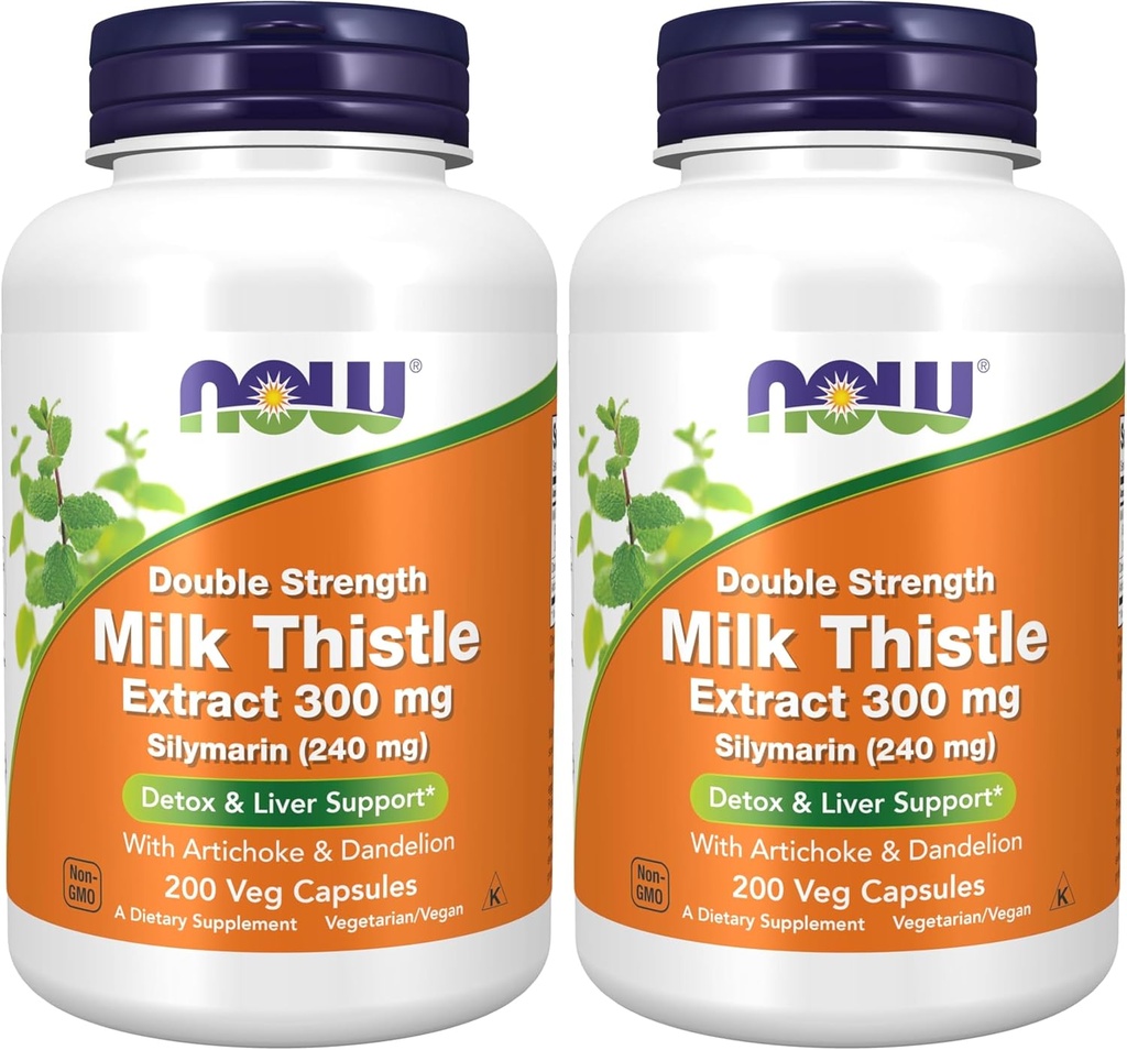 NOW Silymarin 2X - 300 mg, 200 κάψουλες Veg (πακέτο των 2)