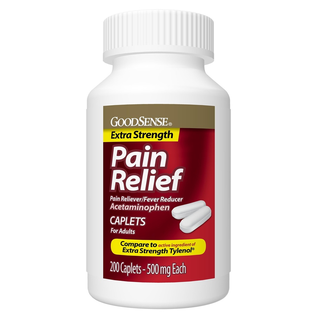 Extra Strength Pain Relief, Acetaminophen Caplets, 500 mg