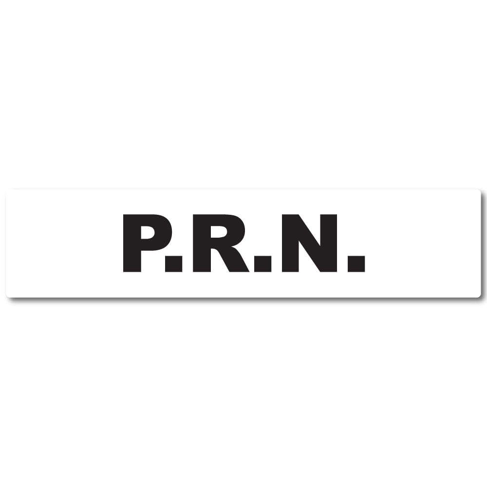 P.R.N. Medication Labels - 500 Labels/Roll, 0.375" x 1.625", Permanent Adhesive - Pharmacy & Medical Stickers - Bright White with Bold Text - 1" Core - LabelValue