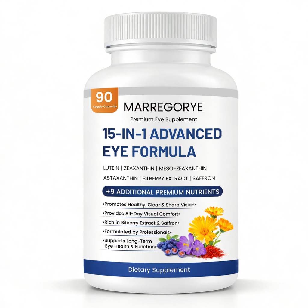 Neurobella Eye Care Formula, 15-in-1 Advanced Eye Care Formula, Eye Nutrition Support Capsules. Contains Lutein, zeaxanthin, Bilberry and Multiple Vitamins. Neurobella Eye Vitamins, 90 Capsules.