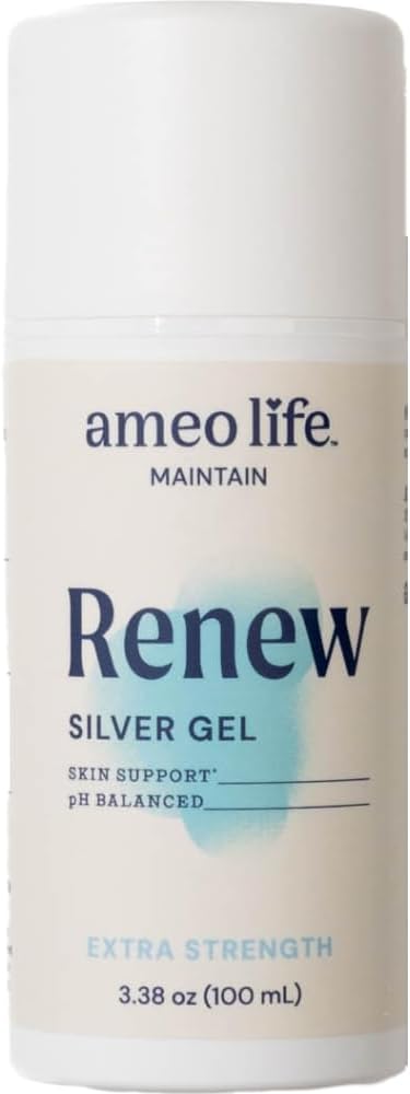 Ameo Life Extra Strength Colloidal Silver Gel 35 ppm - pH Ισορροπημένο, Δομημένο Ασημί Gel για Υγιεινό Δέρμα, Μικρές Κόψεις, Σκραπς & Έγκαυμα - Φυσική φροντίδα δέρματος για Αναζωογόνηση (100ml)