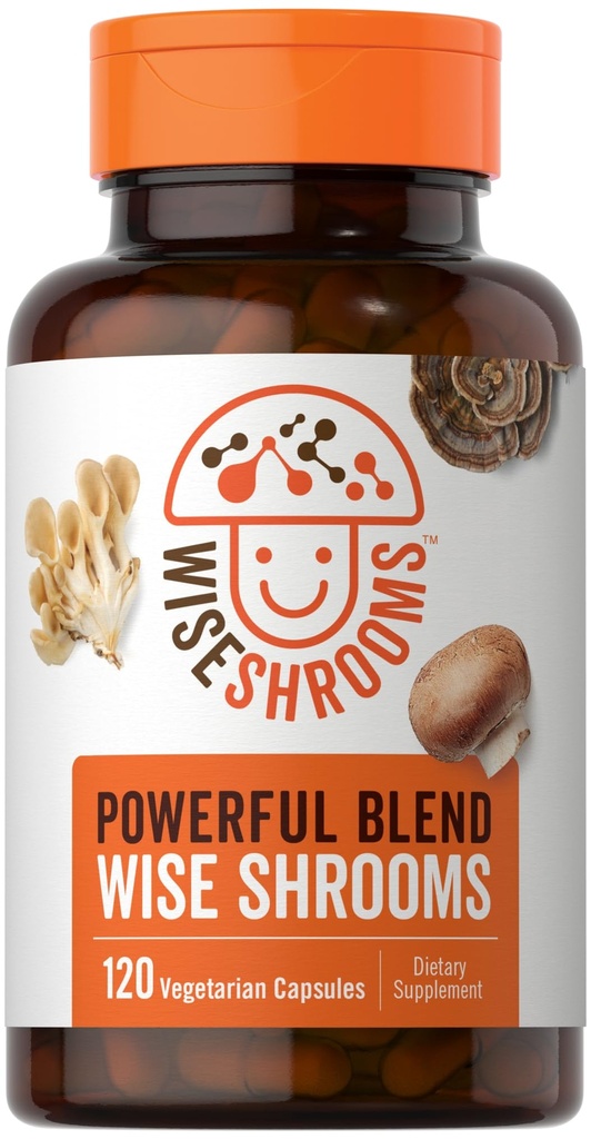 Carlyle Mushroom Complex Capsules | 120 Count | 8 in 1 Blend | Vegetarian, Non-GMO, Gluten Free Supplement | WiseShrooms