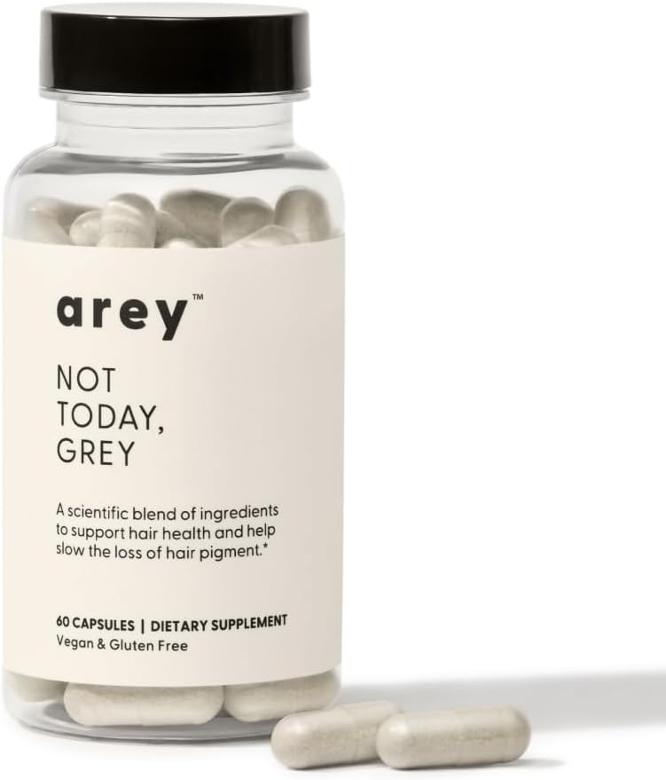 Arey Not Today, Grey Daily Hair Supplement for Women & Men | Slows Grey Hair Growth & Repigment in 3-6 Months | Promotes Healthier, Thicker Hair | Biotin, B +D Vitamins | Vegan & Gluten Free (1 Month)