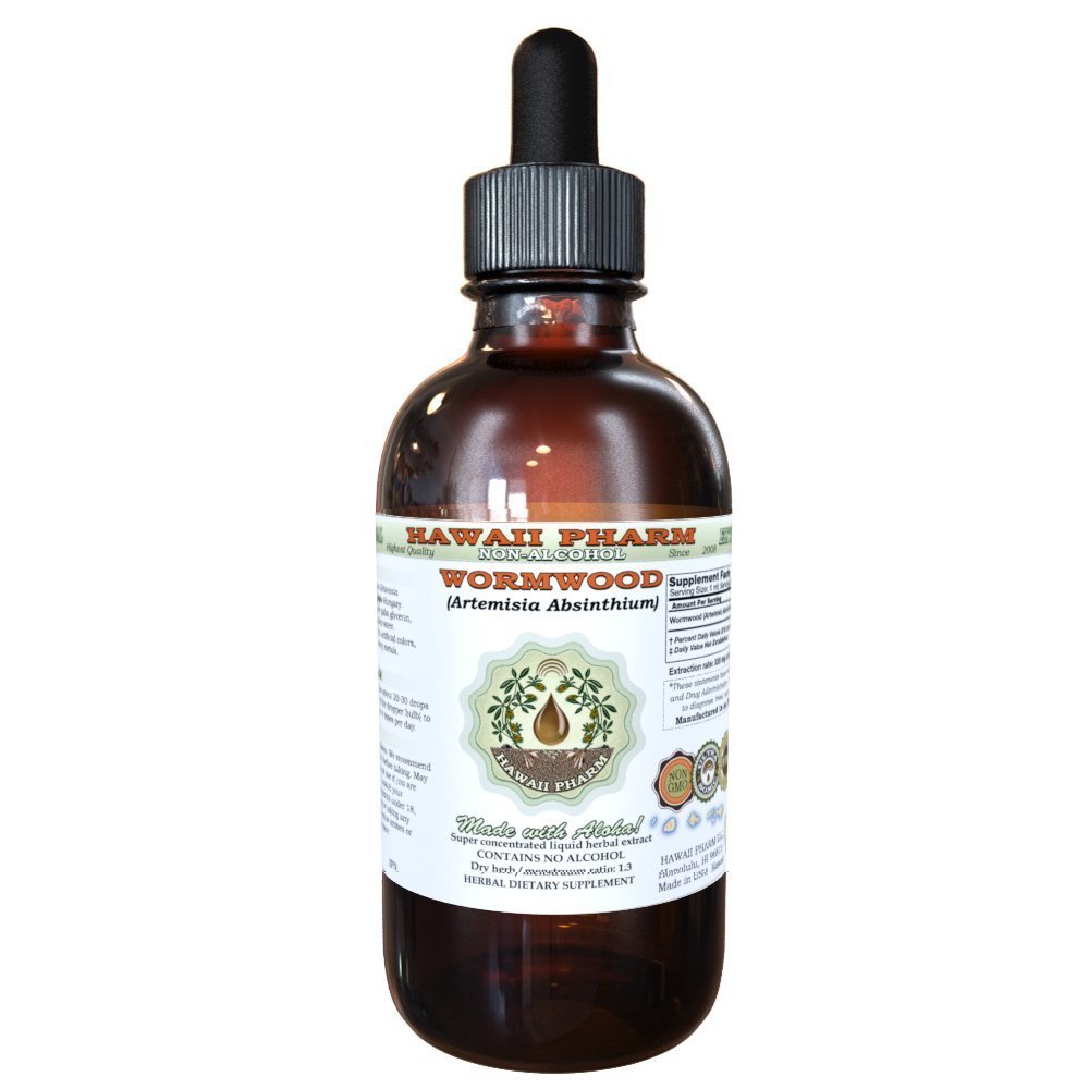 Wormwood Alcohol-Free Liquid Extract, Wormwood (Artemisia Absinthium) Dried Herb Glycerite 2 oz