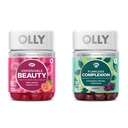 OLLY Undeniable Beauty Gummy & Flawless Complexion Gummy, Clear and Healthy Skin Support, Vitamins E, A, Zinc, Chewable Supplement, Berry - 50 Count (Pack of 1)
