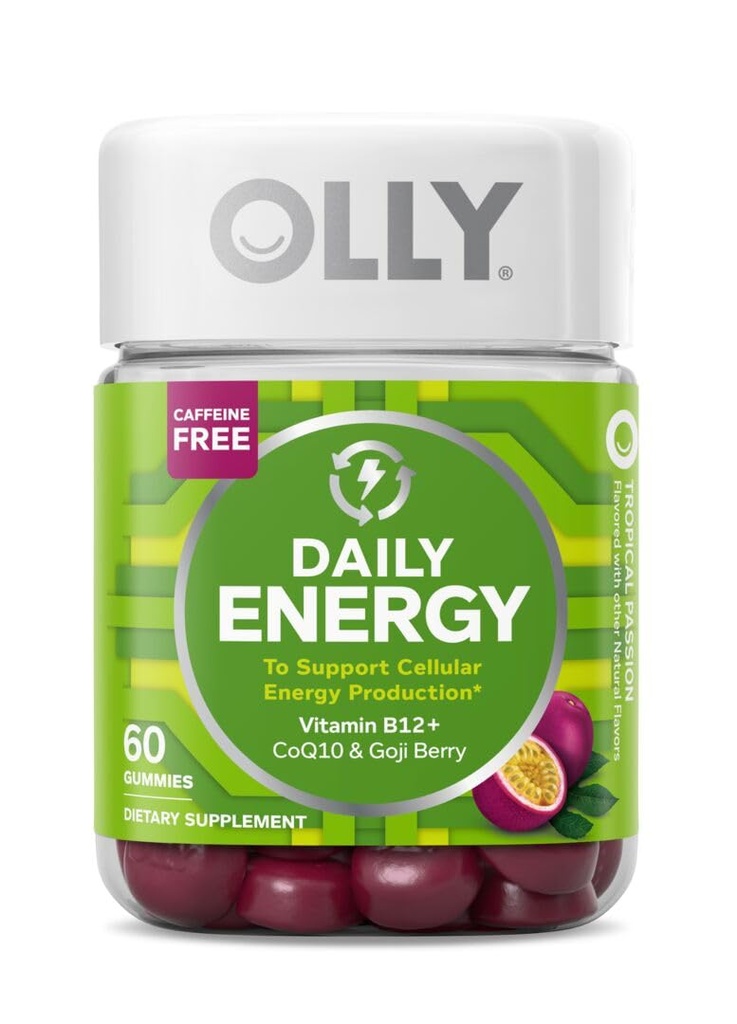 OLLY Gummy Active Immunity+Elderberry 45 Gummies Berry Flavor & Daily Energy Gummy Tropical Flavor 60 Count