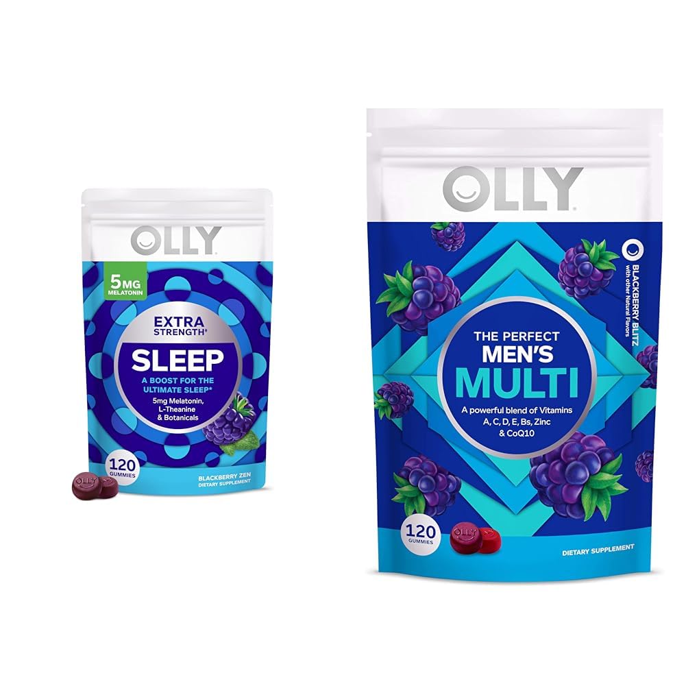 OLLY Sleep & Men's Multivitamin Gummies, Melatonin, Vitamins, 120 Count
