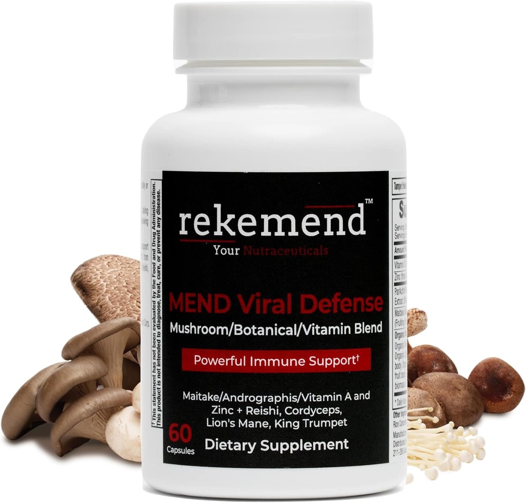 Mushroom Supplement for Immune Support - Περιέχει εκχύλισμα Mane, Cordyceps & Reishi Mushroom - 60 κάψουλες