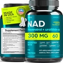 NAD συμπλήρωμα 300Mg επιπλέον δύναμη NMN Εναλλακτικό λιποσωμικό + πράσινο τσάι για γυναίκες & άνδρες w/ ουρολιθίνη Α, ρεσβερατρόλη, CoQ10, Alpha Lipoic Acid