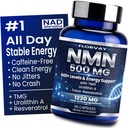 Clean Stable Energy NMN Supplement – No Crash or Jitters NAD+ Complex with Resveratrol, TMG & Urolithin A – Non-Stimulant Daily Energy Support for Women & Men – 60 Capsules