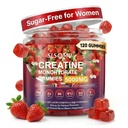 Gummy Creatine για τις γυναίκες, 5000mg πριν την προπόνηση μυϊκή δύναμη & την υποστήριξη της ενέργειας, 0 Ζάχαρη Create Gummy με L-Taurine, ψευδάργυρος, B12 B6, Flavor Φράουλα, Vegan - 120 Gummies