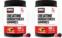 Force Factor Creatine Monohydrate Gummies, 5g Dose for Men & Women to Support Muscle, Strength, Recovery, Cognitive Health & Memory, Assorted Fruit Flavors, 150 Gummies, (Pack of 2)