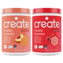 Create Creatine Monohydrate Gummies - Peach Pump Duo - Sour Peach & Sour Cherry - Createine Gummies for Women & Men, NSF Certified, 3rd Party Tested, Anti-Melting Formula, 180 Count (2-Pack)