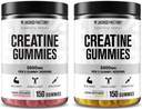 Jacked Factory Creatine Monohydrate Gummies 5g Καθημερινή Δόση (1g ανά Gummy) - Create Gummy για άνδρες και γυναίκες, Vegan-Friendly, Travel-Friendly, Third-Party Tested - 150 Gummies, Watermelon & Lemon