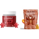 Creatine Monohydrate Gummies Bundle – Strawberry & Peach | 5000mg Per Serving | Sugar-Free, Gluten-Free & Halal | 180 Gummies Total (2 x 90 Count) | for Men & Women