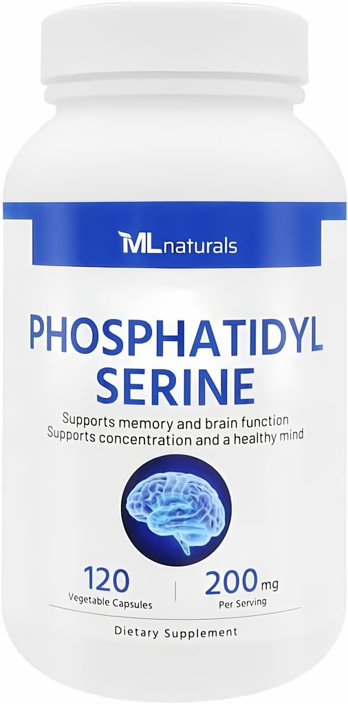 Phosphatidyl Serine 200 mg (Standard) 120 κάψουλες λαχανικών. Υποστηρίζει τη λειτουργία μνήμης & εγκεφάλου, μη GMO, NSF-Certified & cGMP- Compliant