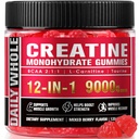 12 IN 1 Creatine Monohydrate Gummies Complex 9000mg for Women and Men to Support Muscle, Creatina gummy with L-Carnitine, B12, BCAA 2:1:1, Sugar Free, Non-GMO & Vegan, 120 Gummies, Mixed Berry Flavor