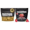 Gains in Bulk Intantized Creatine Bundle, Soluble Pre Workout Powder, Supports Muscle Building, Strength and Performance, Unflavored and Raspberry, 60 Servings