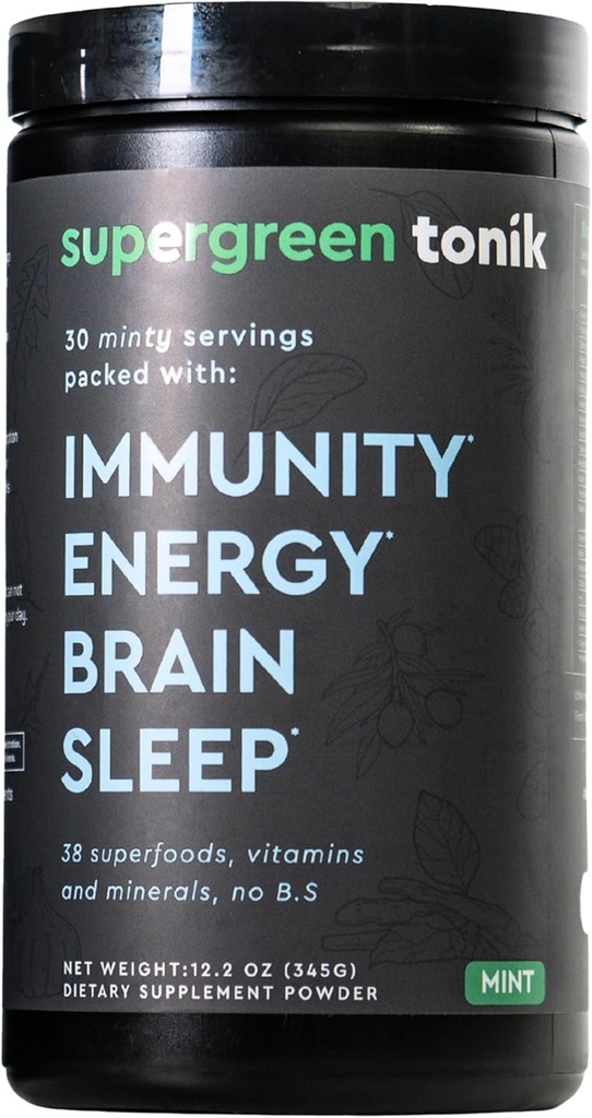 100% Natural Greens Superfood Powder – Daily Supplement με 38 Superfoods, Βιταμίνες και Ορυκτά – Υποστηρίζει την ενέργεια, το άγχος και την ασυλία – 30 Day Supply – 360 Grams (1 Tub)