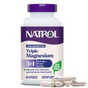 Natrol Triple Magnesium Complex Supplement, Glycinate, Citrate & Taurate 200mg High Absorption, Support Whole Body Wellness, 60 Capsules