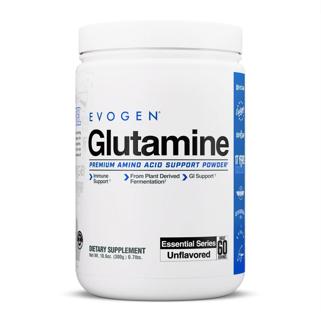Evogen Glutamine - Premium Recovery Amino Acid | Supports Muscle Recovery | L-Glutamine | Unflavored | 60 Servings