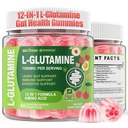 L-Glutamine 1200mg Gut & Immune Support Gummies,Leaky Gut Repair Supplement with Slippery Elm,Marshmallow Root,Ginger Root,Arabinogalactan,Organic Aloe,Vitamin C,Vitamin D3,Zinc,Sugar-Free | 60 Count